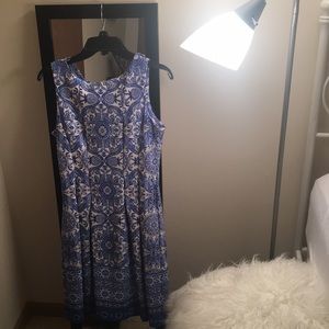 White and royal summer dress